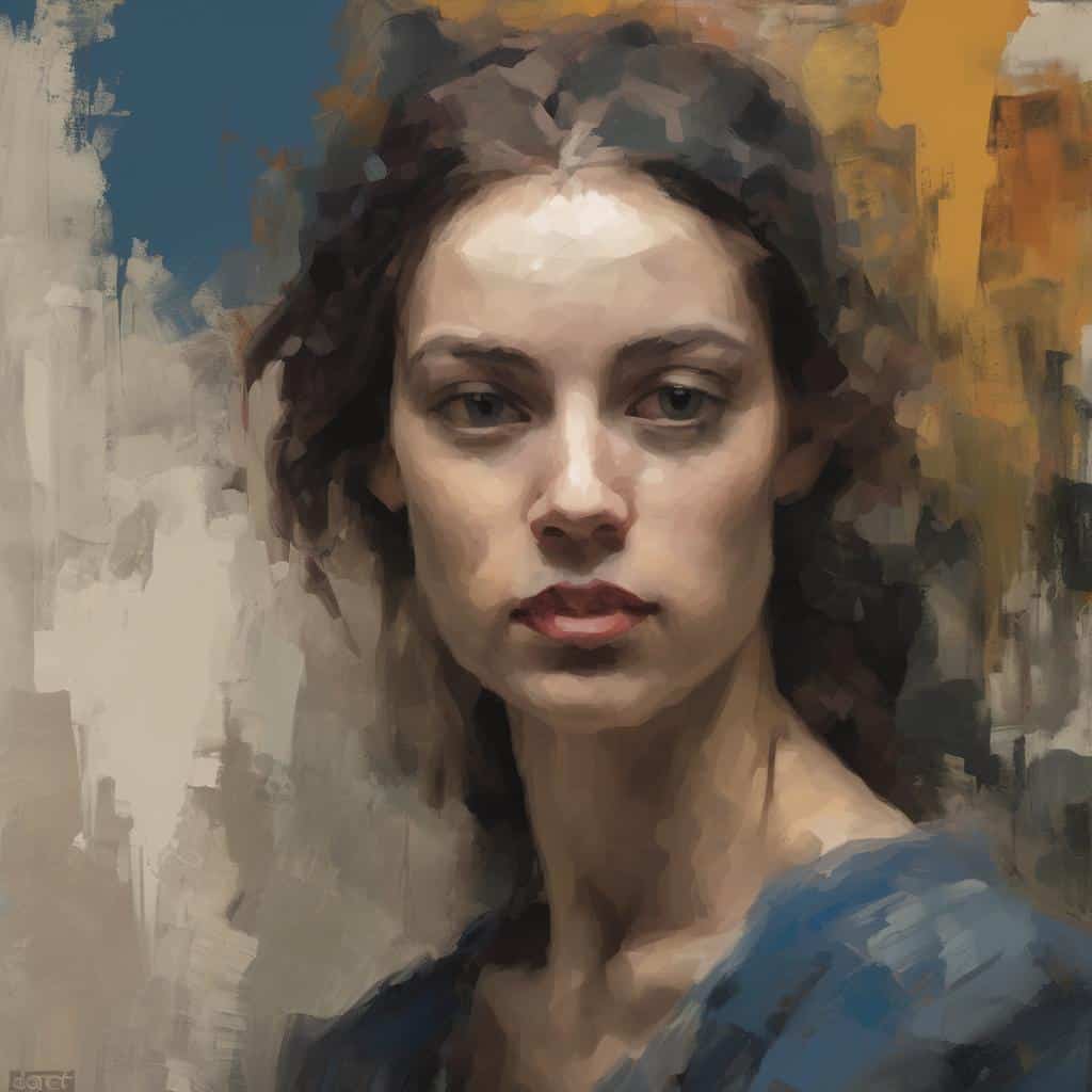 Οξυντό σαλόνι σύγχρονων καλλιτεχνών και έργων τους, πορτρέτο μοντέρνας ζωγραφικής.